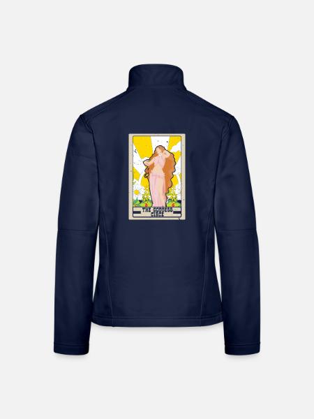Die Göttin Circe Tarotkarte Schamane Wahrsagerei - Frauen Softshelljacke - Navy - Hinten