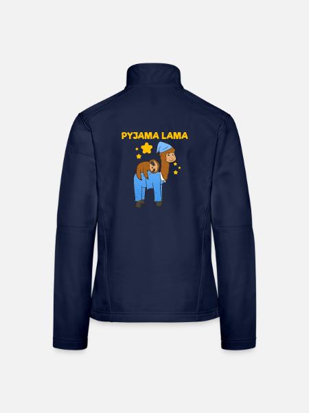 Pyjama Lama Sloth Süß Pijama Schlafanzug - Frauen Softshelljacke - Navy - Hinten