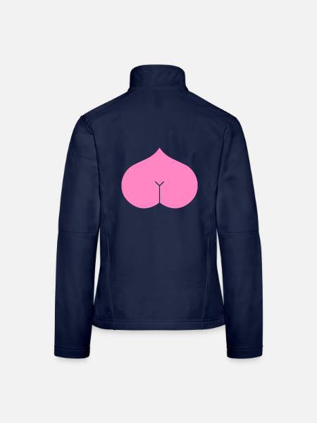 Arsch Herz Popo - Frauen Softshelljacke - Navy - Hinten