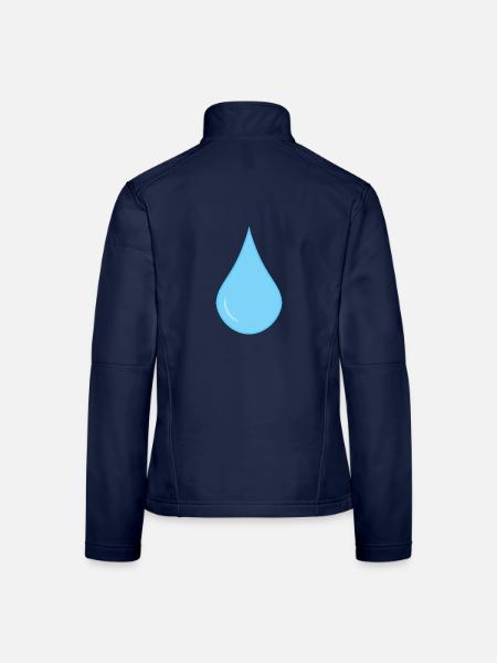 Regentropfen Symbol Regen Tropfen - Frauen Softshelljacke - Navy - Hinten
