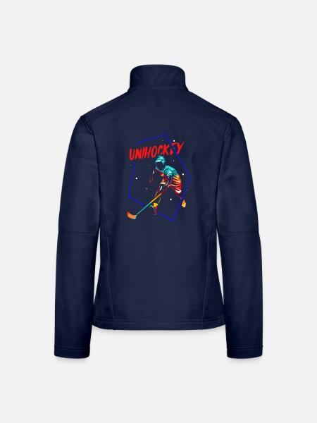 Reflexstarker Unihockey Torwart - Frauen Softshelljacke - Navy - Hinten