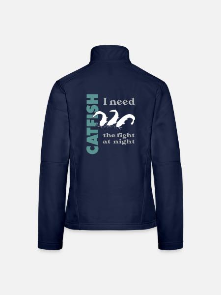 Wels fischen Kampf mit dem starken Wels - Frauen Softshelljacke - Navy - Hinten