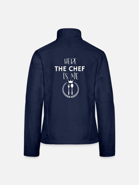 Kitchen apron here the chef us me - Women's Softshell Jacket - navy