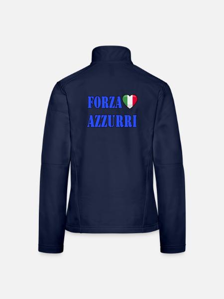 Forza Azzurri Italien Trikot - Frauen Softshelljacke - Navy - Hinten
