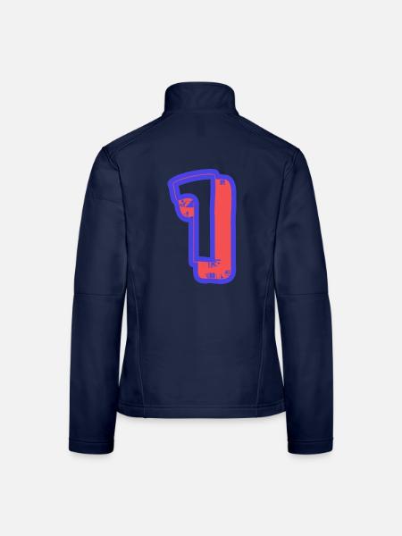 1. 1 JAHR. 1. JAHRESTAG. 1 JAHR GEBURTSTAG - Frauen Softshelljacke - Navy - Hinten