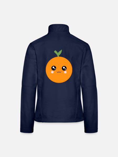 Kawaii Orange Geschenk Süße Frucht - Frauen Softshelljacke - Navy