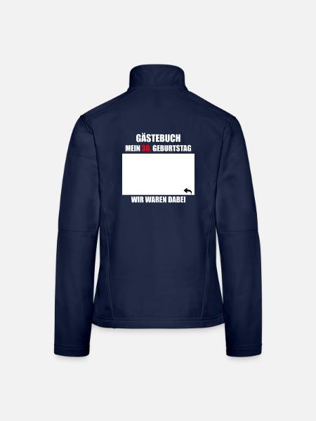 Unterschriften zum 30. Geburtstag - Gästebuch - Frauen Softshelljacke - Navy - Hinten