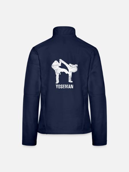 Kraftvoller Yoseikan Kampfsportler - Frauen Softshelljacke - Navy - Hinten