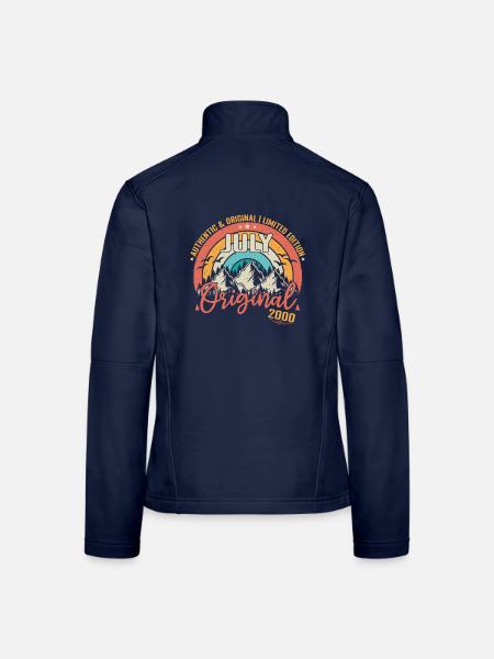 Juli 2000 Juli Jubiläum Juli 2000 Juli - Frauen Softshelljacke - Navy - Hinten