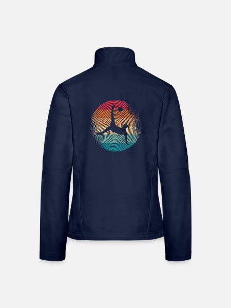 Fußball Fingerabdruck Fußballer Fussball - Frauen Softshelljacke - Navy - Hinten
