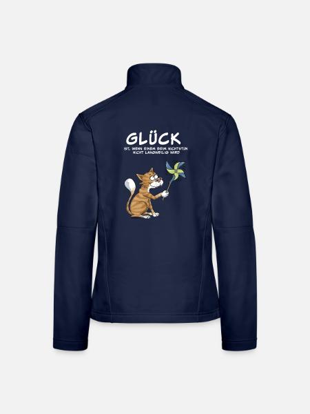 Glück ist... - Frauen Softshelljacke - Navy - Hinten