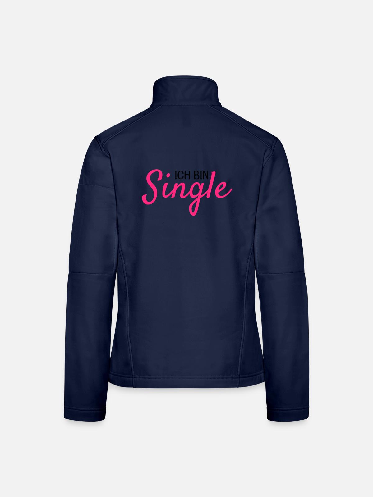 Ich bin Single - Frauen Softshelljacke - Navy - Hinten