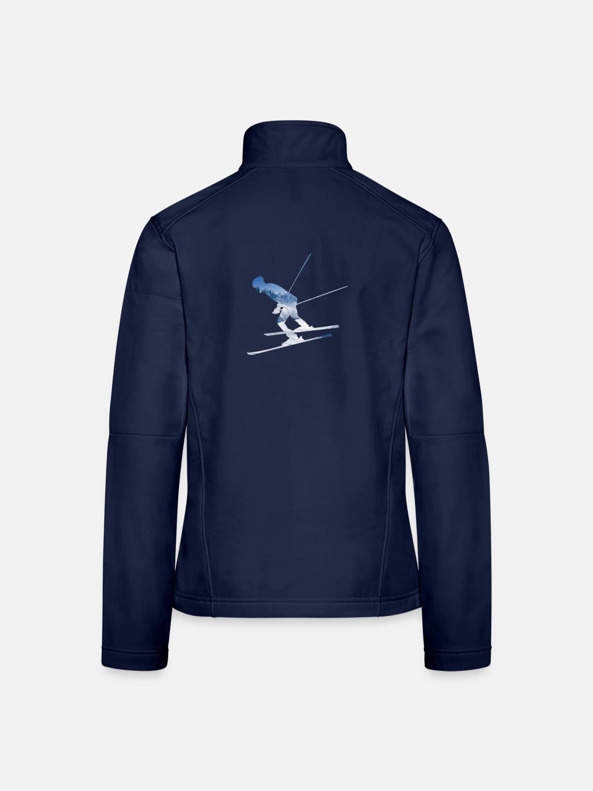 Ski Skier - Frauen Softshelljacke - Navy - Hinten