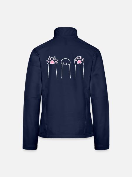 Cat Paw Game Cat Paws Scissors Stone Paper - Veste en tissu softshell Femme - bleu marine - Dos