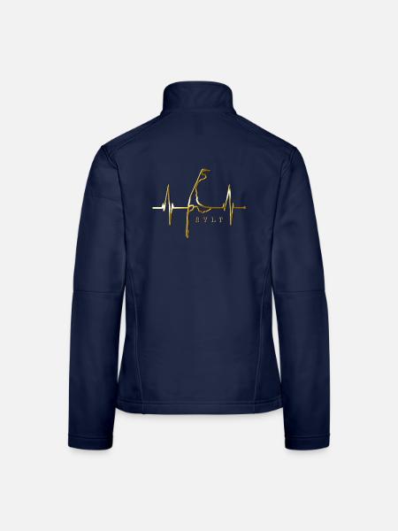 Sylt Skyline Nordsee Herzschlag Nordfriesen Sylter - Frauen Softshelljacke - Navy - Hinten