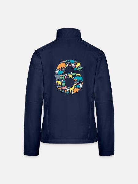 6 Jahre Jungen 6.Geburtstag Kindergeburtstag Tiere - Frauen Softshelljacke - Navy