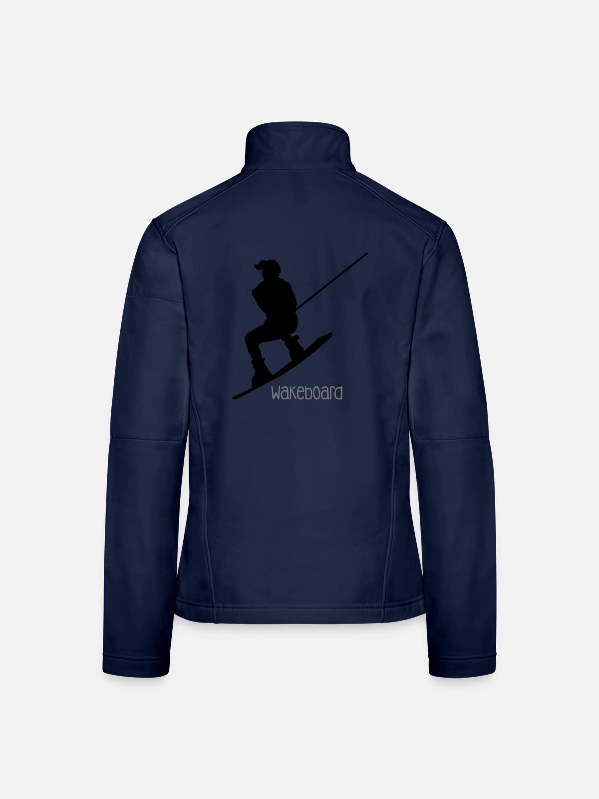 Wakeboarder / Wakeboarderin - Frauen Softshelljacke - Navy - Hinten