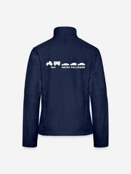 Ich meine Follower - Landwirt Bauer Traktor Autos - Frauen Softshelljacke - Navy - Hinten