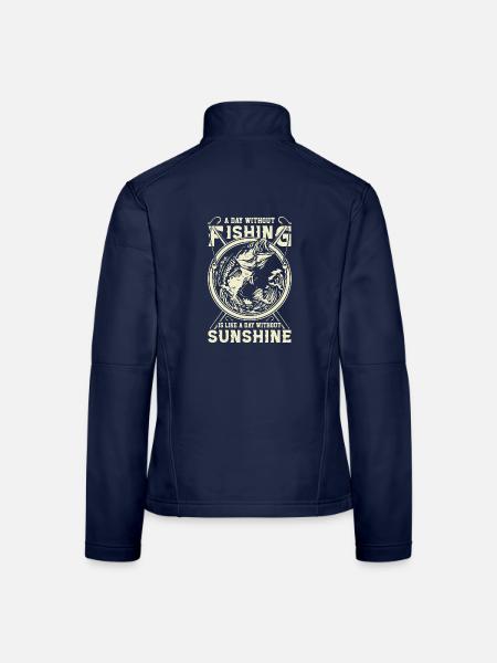 A day without fishing is like a day without ...... - Frauen Softshelljacke - Navy - Hinten