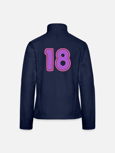 18. 18 ANS. 18e ANNIVERSAIRE. ANNIVERSAIRE 18 ANS. - Veste en tissu softshell Femme - bleu marine