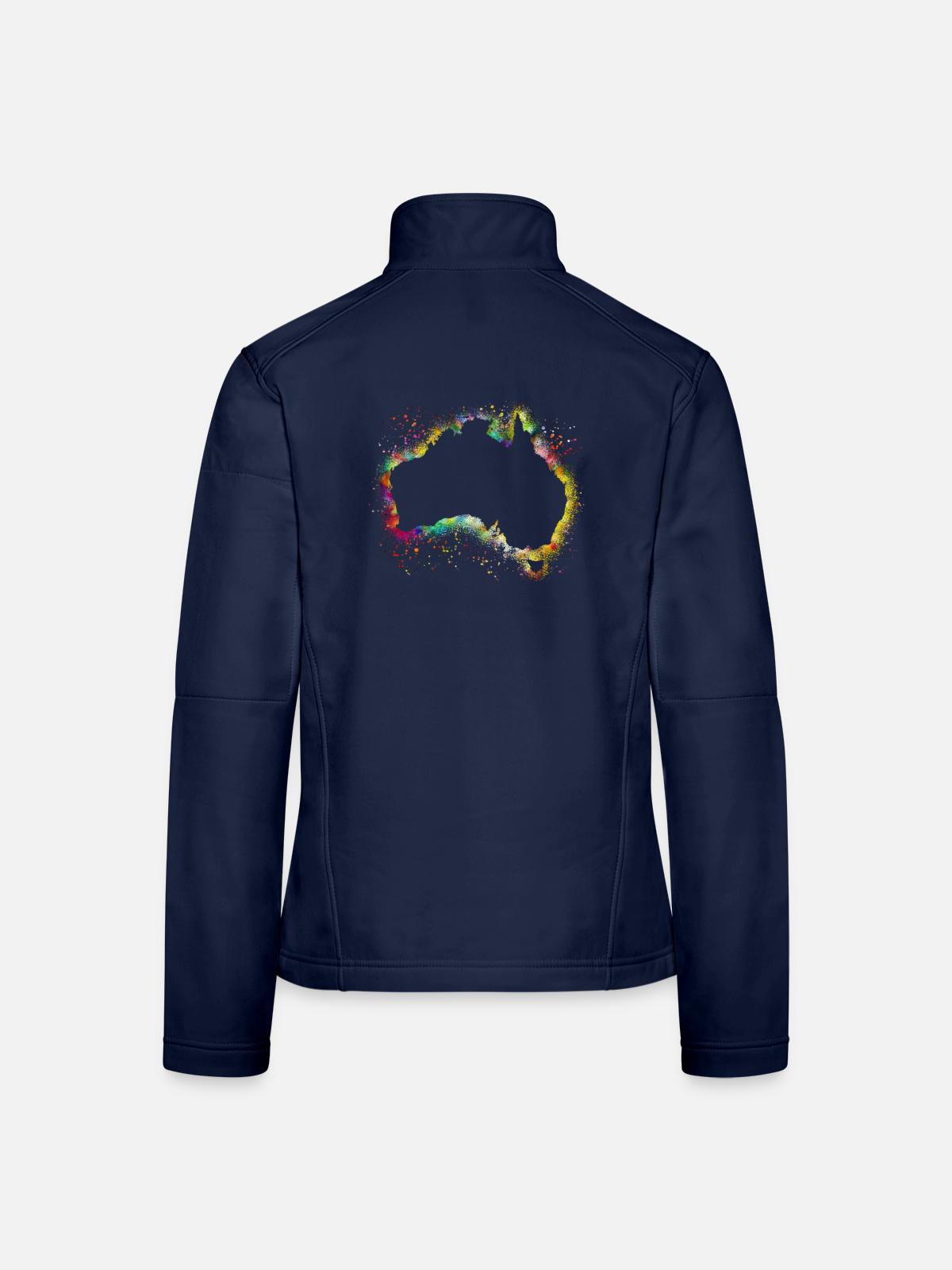 Australien Kontinent - Frauen Softshelljacke - Navy - Hinten