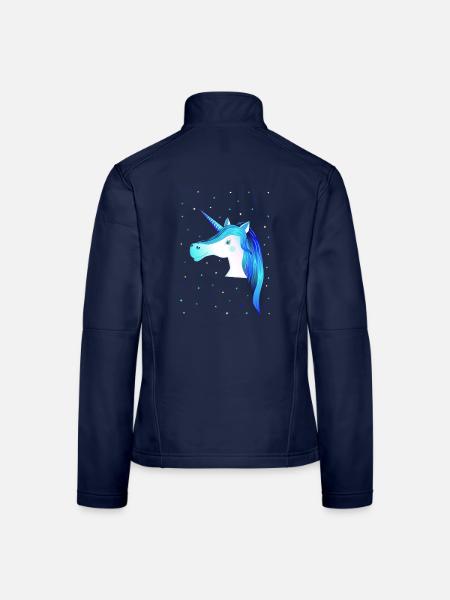 Einhorn Unicorn blaues Einhorn - Frauen Softshelljacke - Navy