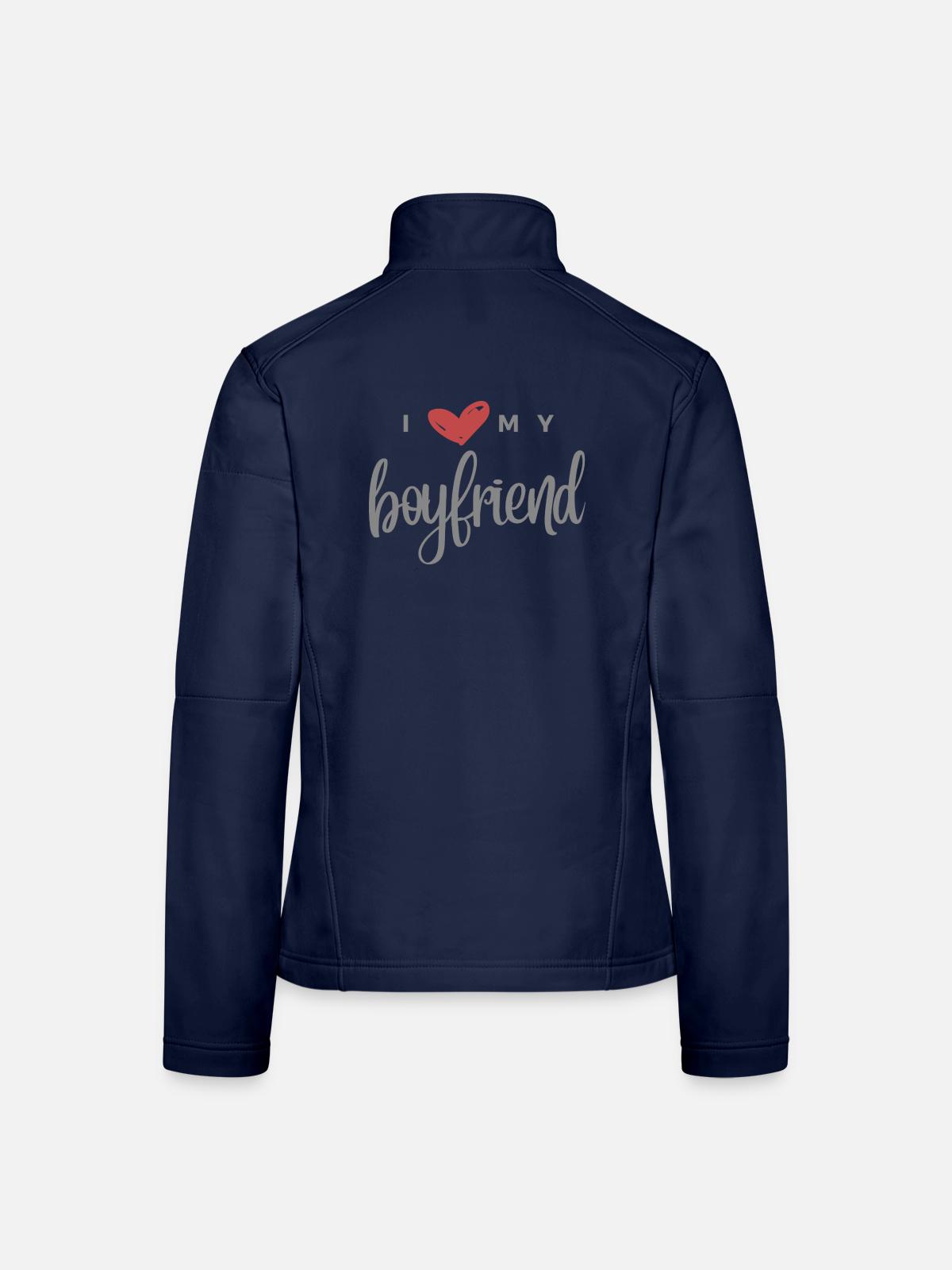 I Love My Boyfriend - Frauen Softshelljacke - Navy - Hinten