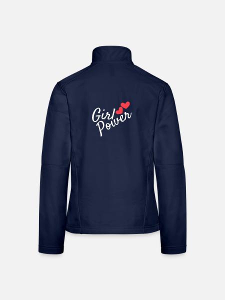 Girl Power - Frauen Softshelljacke - Navy - Hinten