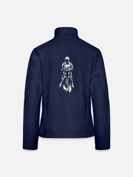 Zäher Distanzritt Ausdauerreiter - Frauen Softshelljacke - Navy - Hinten