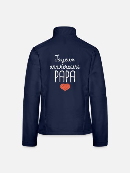 Joyeux Anniversaire Papa Cadeau Humour - Veste en tissu softshell Femme - bleu marine - Dos