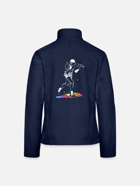 Kraftvoller Muay Thai Kampfsport - Frauen Softshelljacke - Navy - Hinten