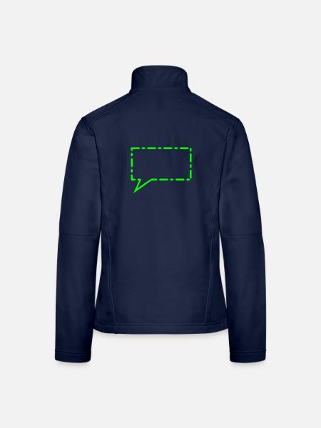 Sprechblase in Grün - Frauen Softshelljacke - Navy - Hinten
