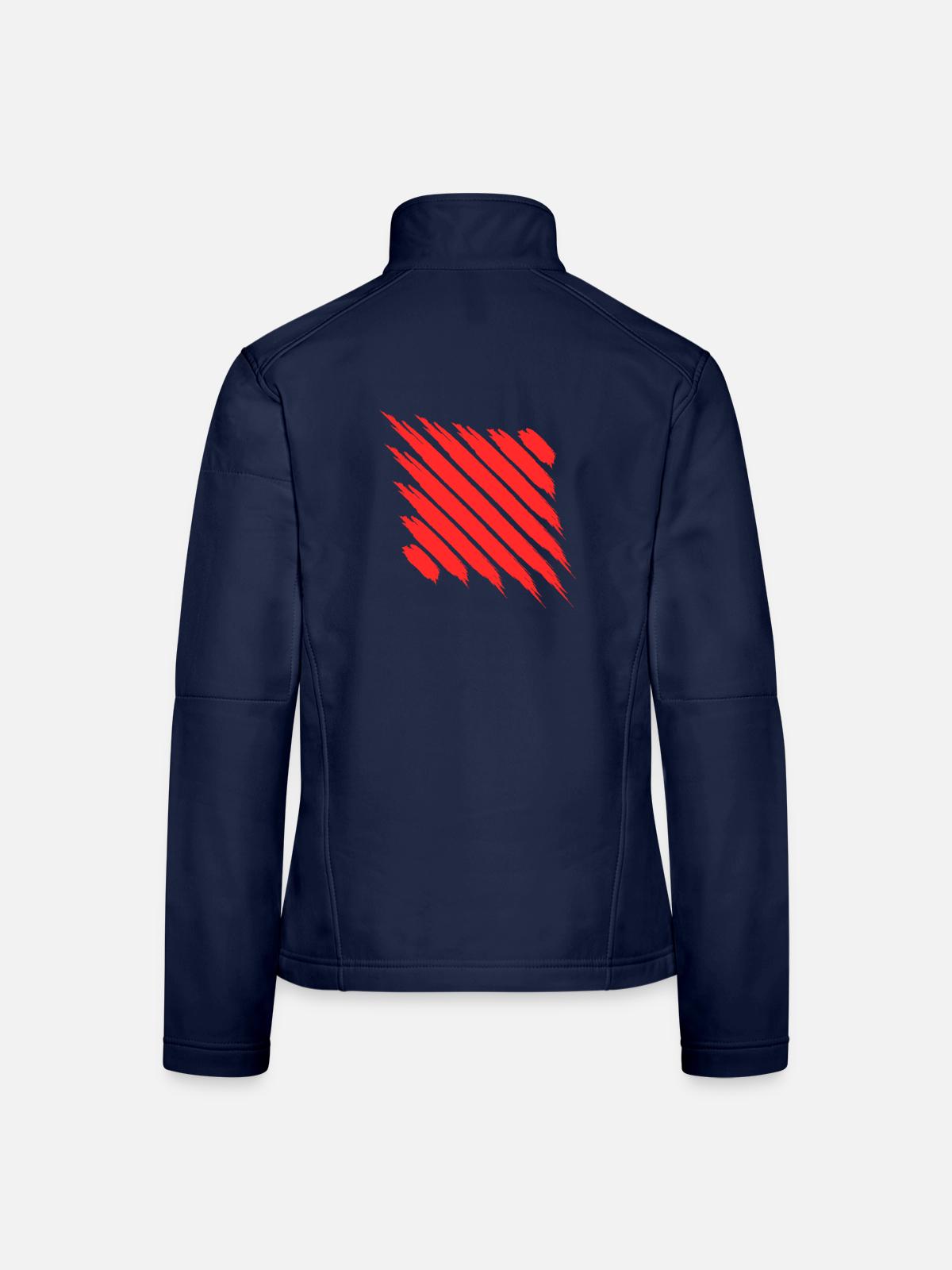 Abstrakt modern Kunst - Frauen Softshelljacke - Navy - Hinten