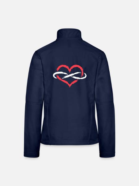 Herz Unendlich Endlos - Frauen Softshelljacke - Navy - Hinten