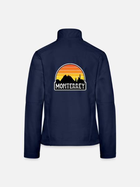 Monterrey Mexiko Flagge Skyline Reisesouvenir - Frauen Softshelljacke - Navy - Hinten