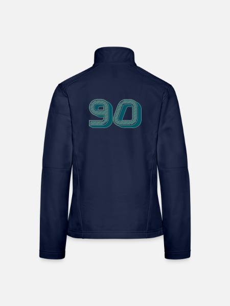 90. 90 JAHRE. 90. JAHRESTAG. 90-JÄHRIGES JUBILÄUM. - Frauen Softshelljacke - Navy - Hinten
