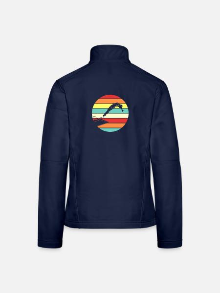Turmspringer Turmspringen Geschenk - Frauen Softshelljacke - Navy - Hinten