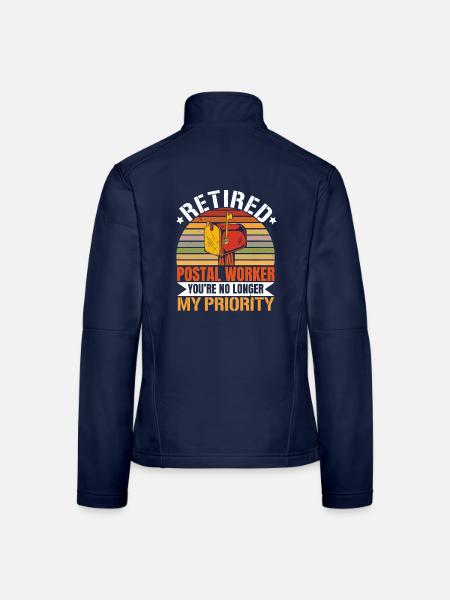 Postangestellter im Ruhestand Du bist nicht mehr m - Frauen Softshelljacke - Navy - Hinten