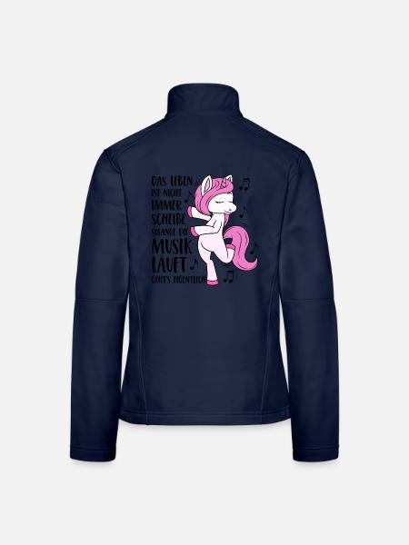 Einhorn Musik - Das Leben ist nicht immer Scheiße - Frauen Softshelljacke - Navy