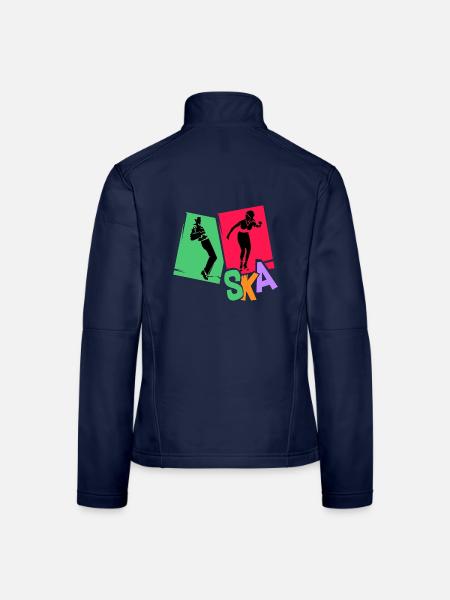 Überschwänglicher Ska Tanzabend - Frauen Softshelljacke - Navy - Hinten