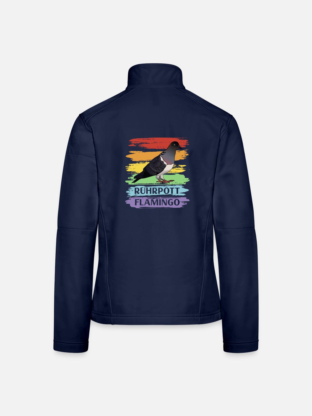 Ruhrpott Flamingo - Frauen Softshelljacke - Navy - Hinten