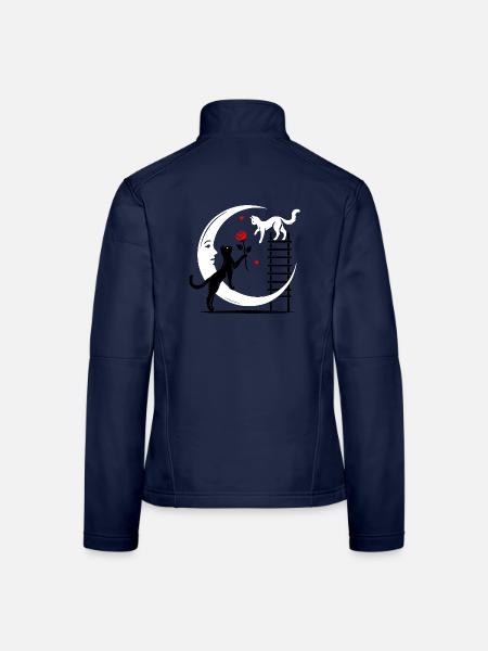 Katzen - Romeo und Julia - Frauen Softshelljacke - Navy - Hinten
