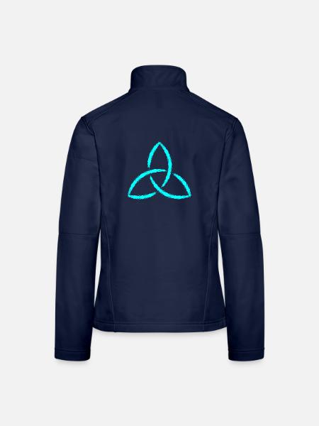 Keltisches Symbol Triquetra Endlos Geschenk - Frauen Softshelljacke - Navy - Hinten