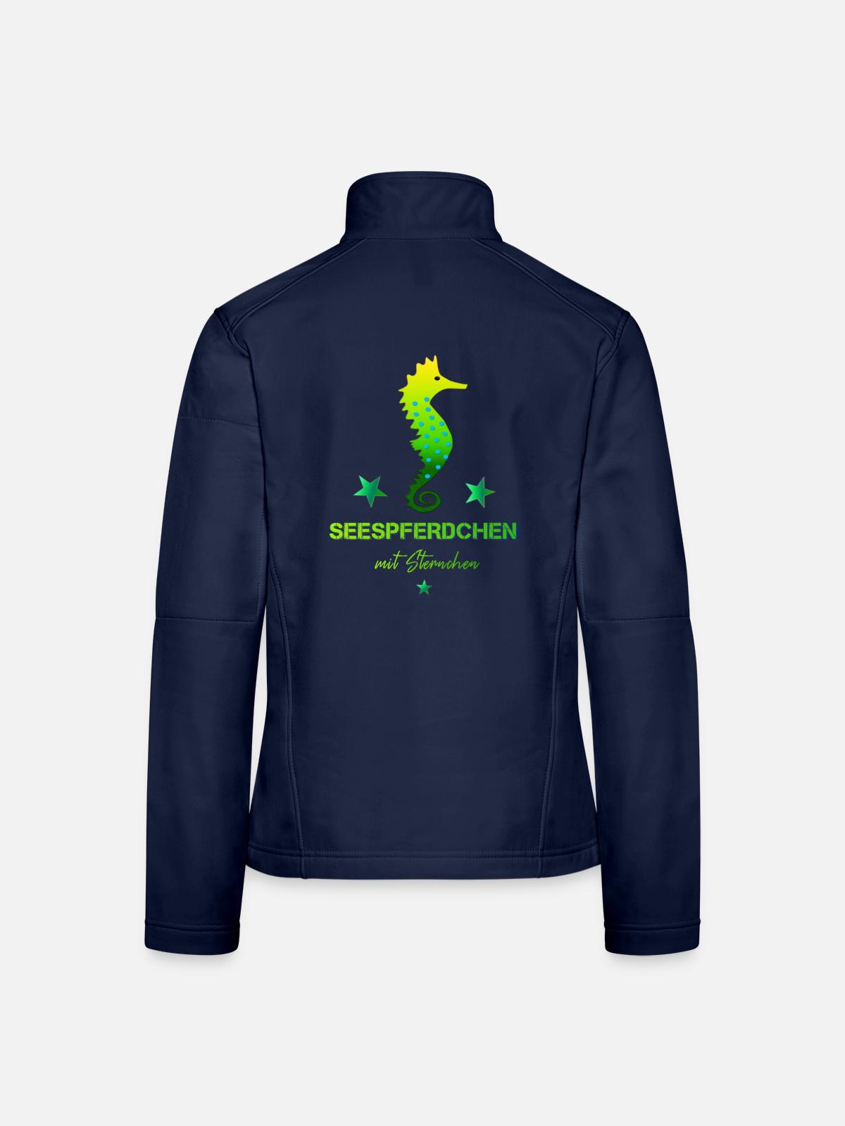 Seepferdchen mit Sternchen Schwimmabzeichen - Frauen Softshelljacke - Navy - Hinten