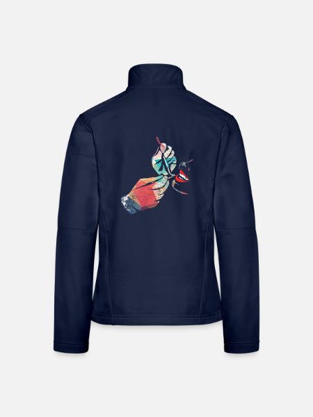 Strahlender Zahnarzt Zahnkontrolle - Frauen Softshelljacke - Navy - Hinten