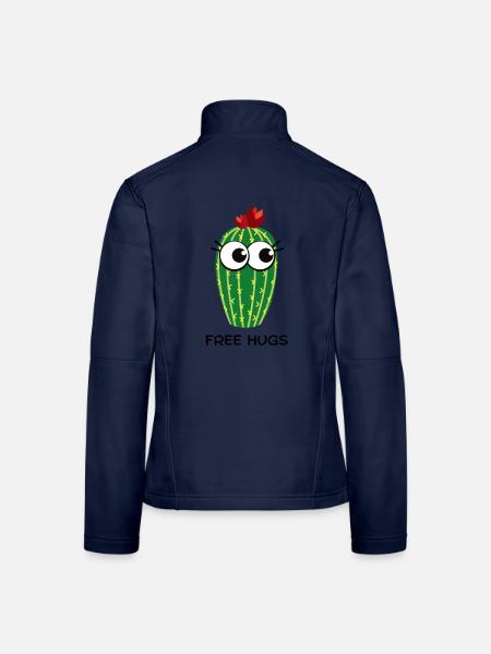 free hugs cactus - Frauen Softshelljacke - Navy - Hinten
