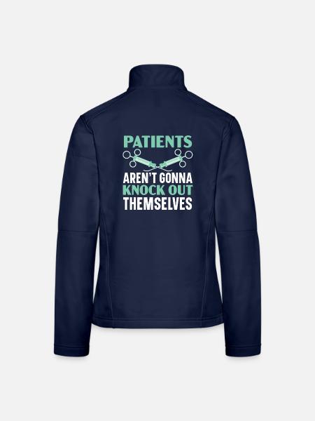 Die Patienten werden sich nicht selbst betäuben - Frauen Softshelljacke - Navy - Hinten
