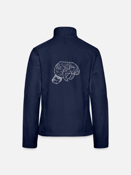 Geometrische Seekuh Meeresbewohner - Frauen Softshelljacke - Navy - Hinten