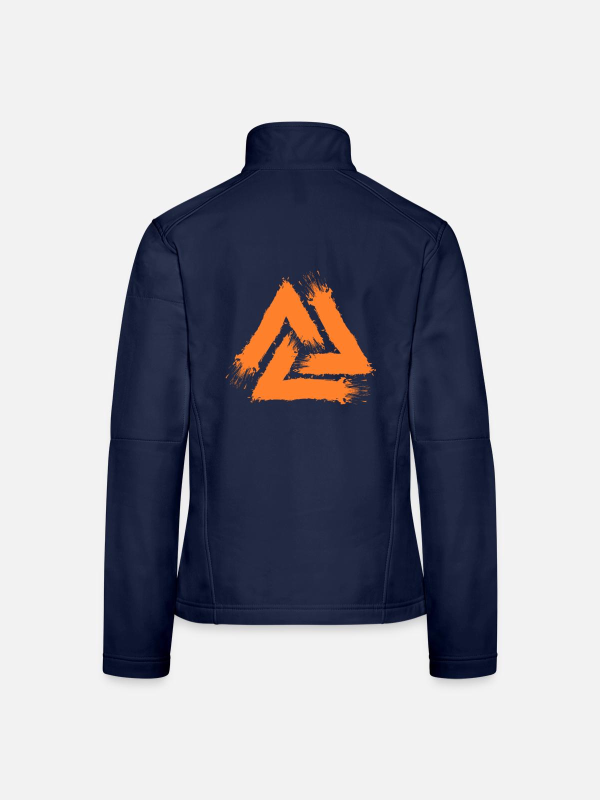 Valknut Symbol - Frauen Softshelljacke - Navy - Hinten