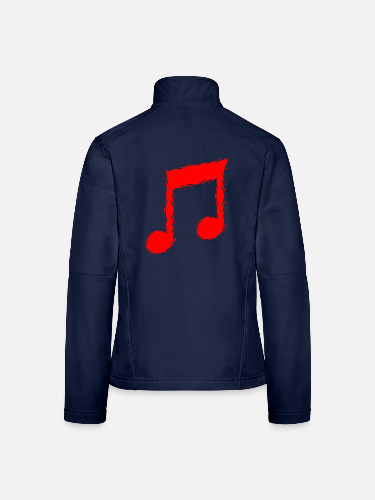 Musiknote Musik - Frauen Softshelljacke - Navy - Hinten